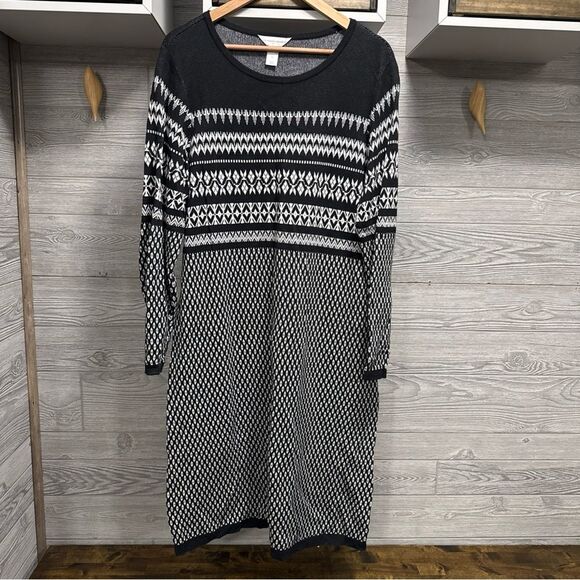 Christopher & Banks Dresses & Skirts - Christopher Banks Fair Isle Sweater Dress XL Long Sleeve Nordic Cozy Cabin